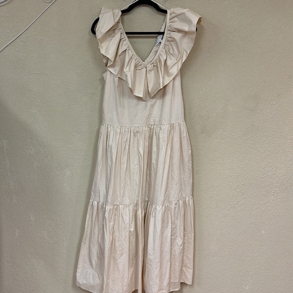 English Factory RUFFLED LACE CONTRAST MIDI DRESS size M - Picture 3 of 8